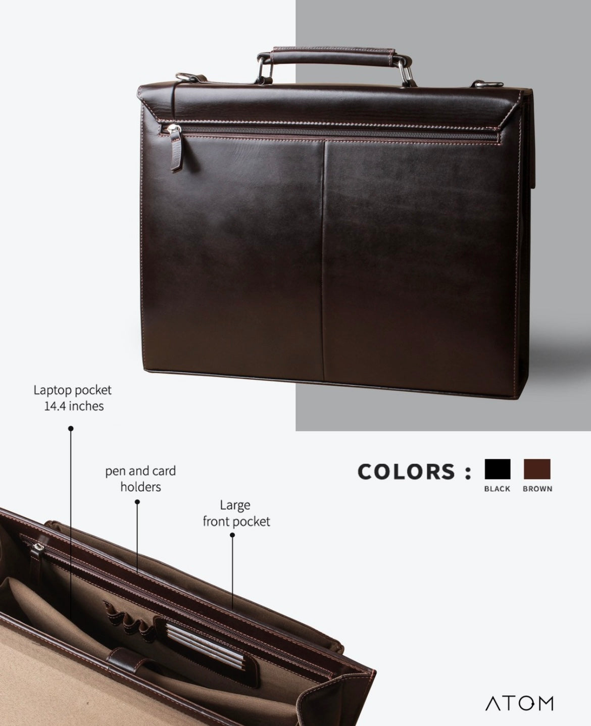 brown businessman laptop bag