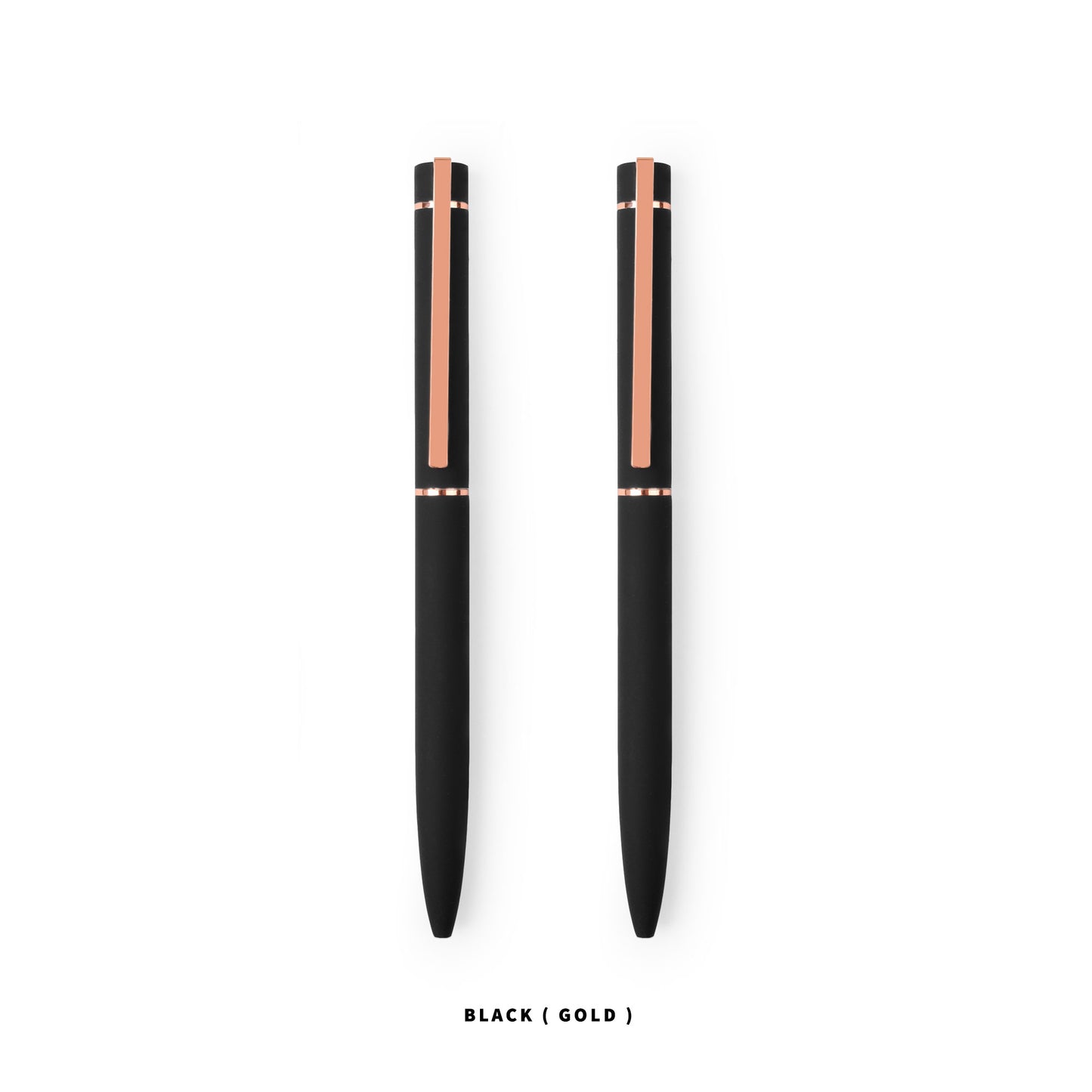 2 gold black metal pens