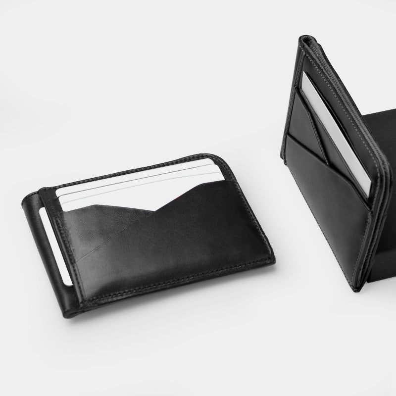 Slim leather card holder