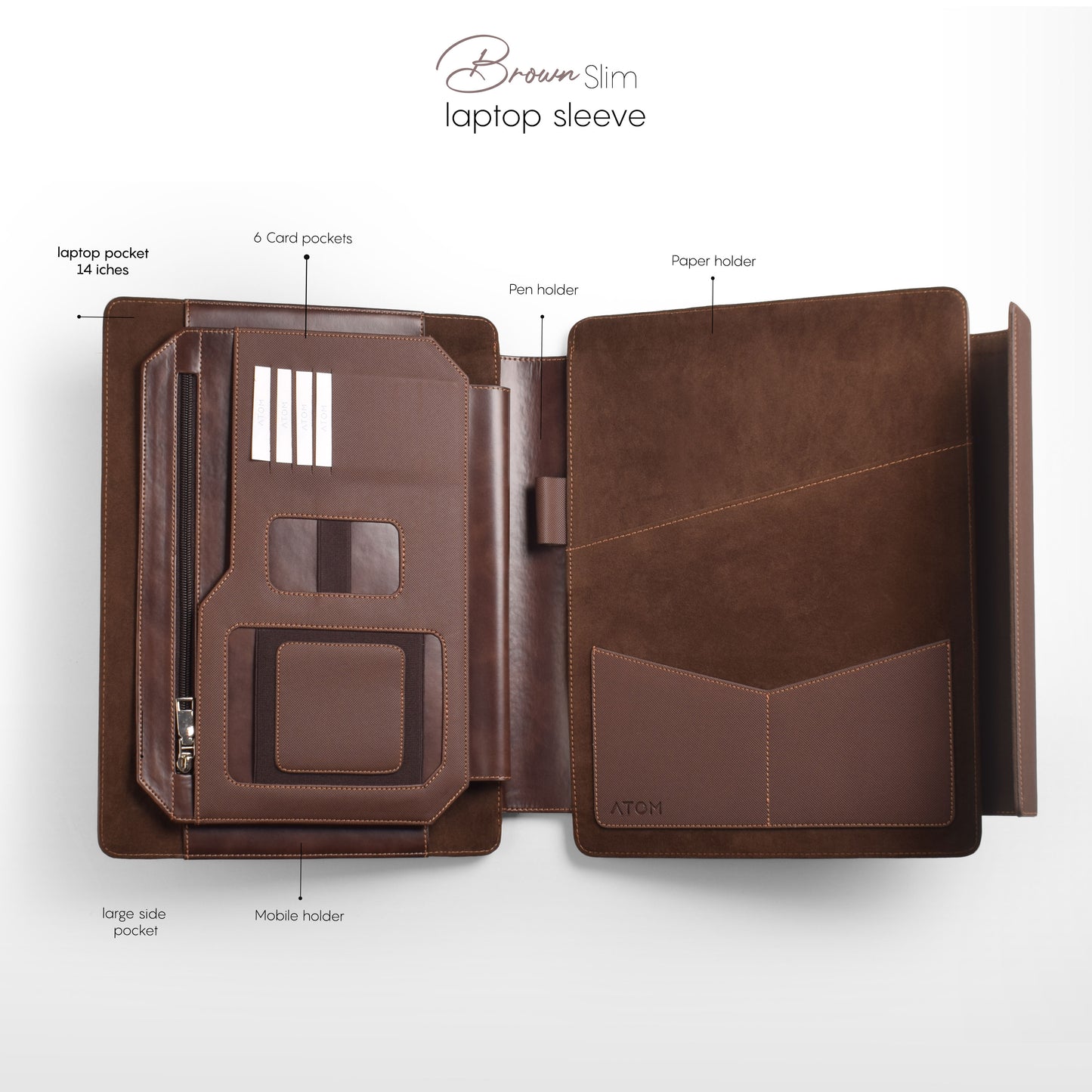 Brown slim laptop sleeve